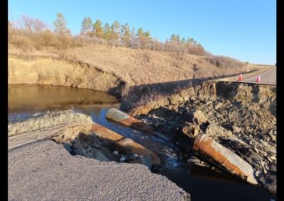 Central Butte highway washout repair